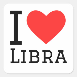 Sticker Carré J'aime libra
