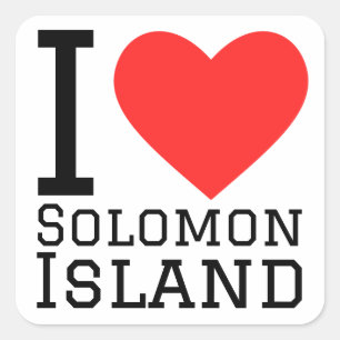 Sticker Carré J'aime l'île Salomon