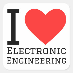 Sticker Carré J'aime l'ingénierie électronique