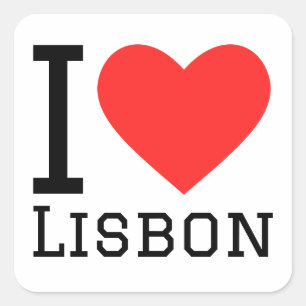 Sticker Carré J'aime Lisbonne