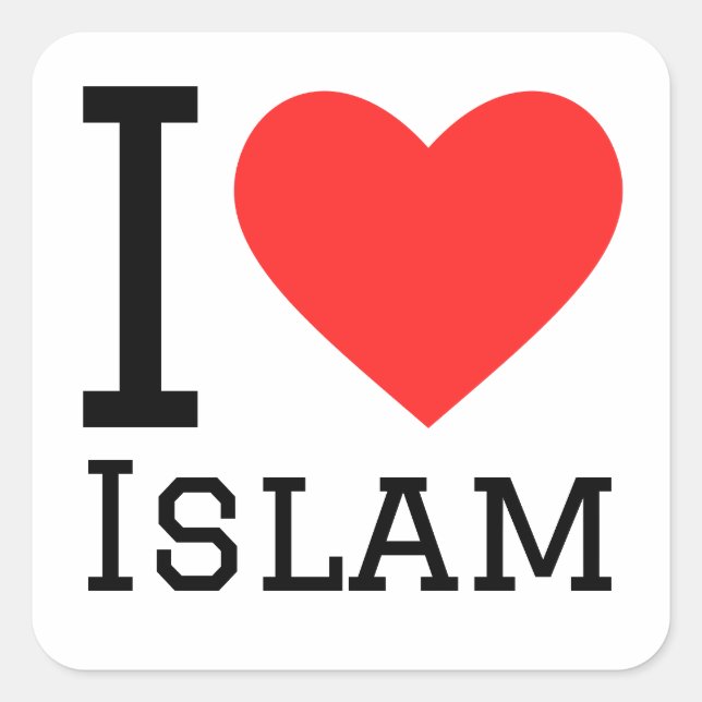 Sticker Carré J'aime l'Islam (Devant)