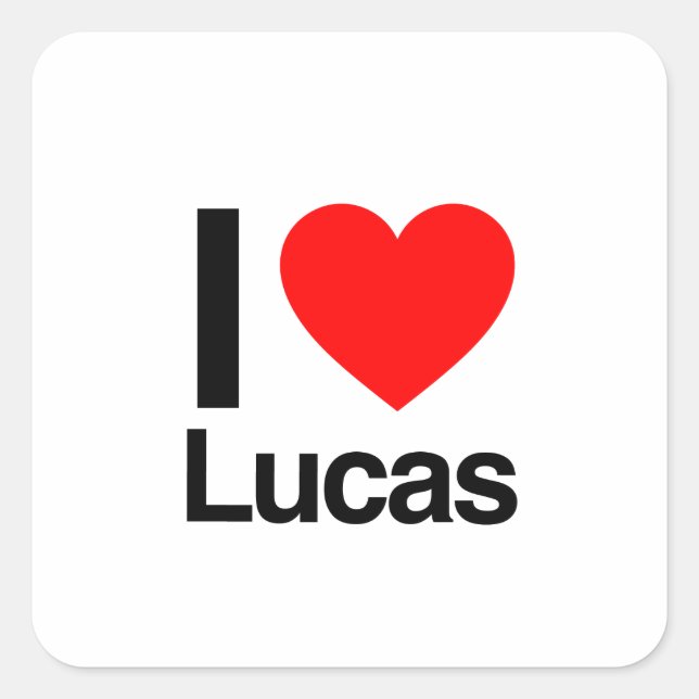 Sticker Carré j'aime lucas (Devant)