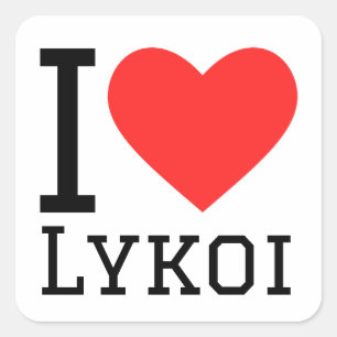 Sticker Carré J'aime lykoi