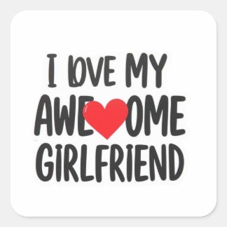 Sticker Carré J'aime ma copine géniale