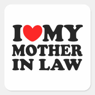 Sticker Carré J'Aime Ma Mère En Droit