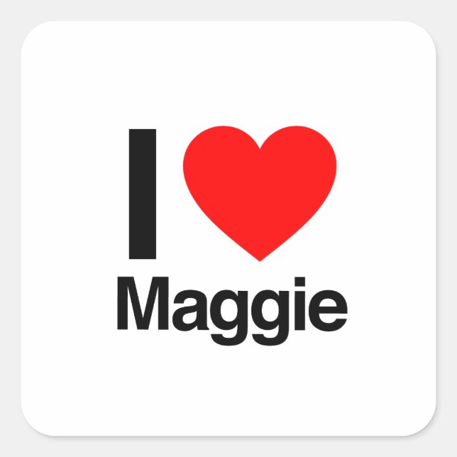 Sticker Carré j'aime maggie (Devant)