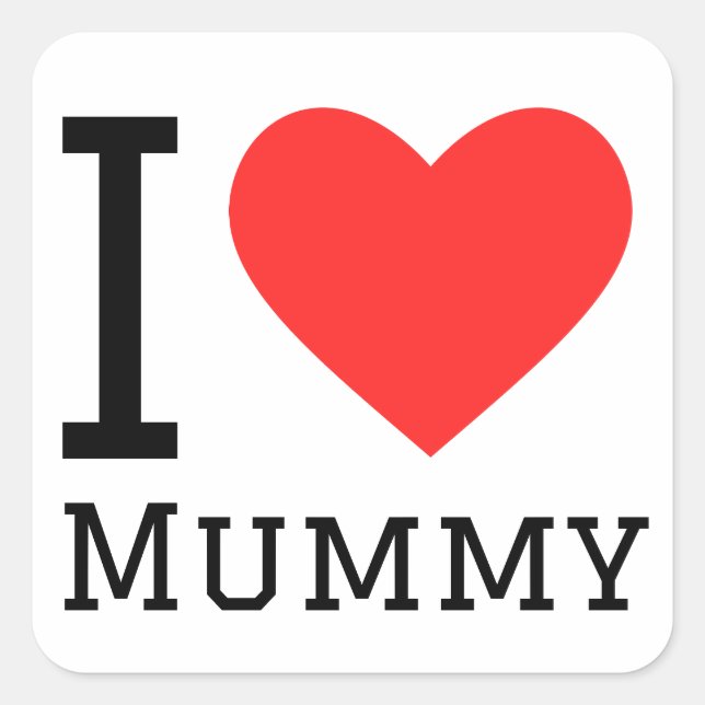 Sticker Carré J'aime maman (Devant)