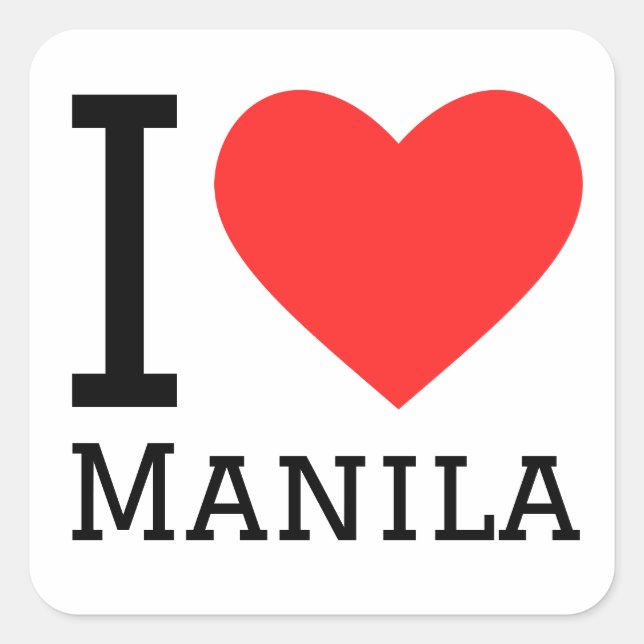 Sticker Carré J'aime Manille (Devant)
