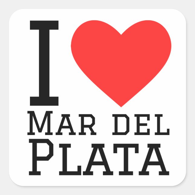 Sticker Carré J'aime mar del plata (Devant)