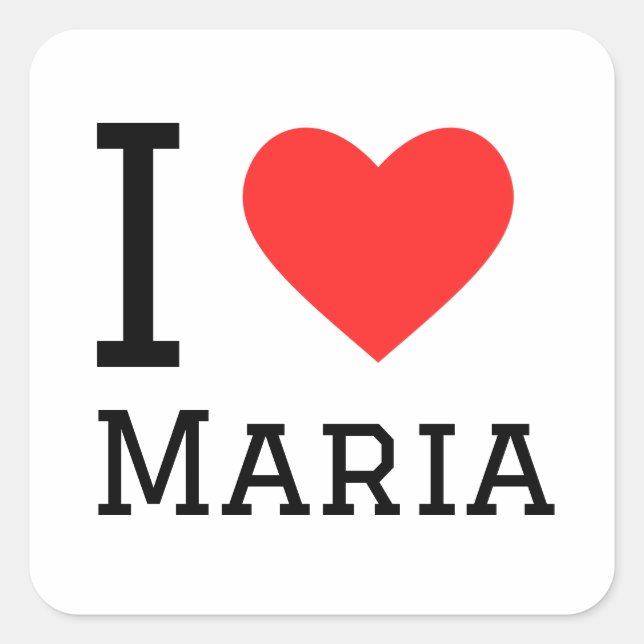 Sticker Carré J'aime Maria (Devant)