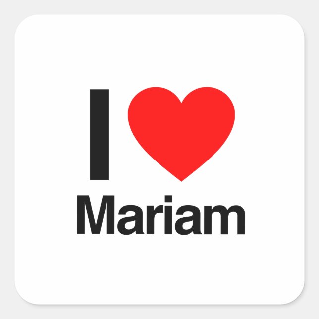 Sticker Carré j'aime mariam (Devant)