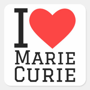 Sticker Carré J'aime marie curie