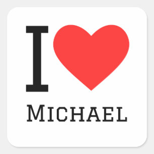 Sticker Carré J'aime michael