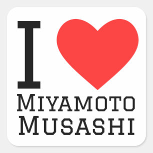 Sticker Carré J'aime miyamoto Musashi