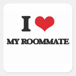 Sticker Carré J'Aime Mon colocataire