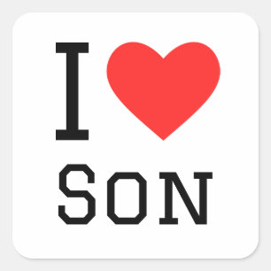 Sticker Carré J'aime mon fils