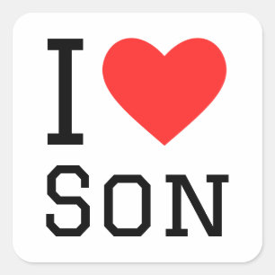 Sticker Carré J'aime mon fils
