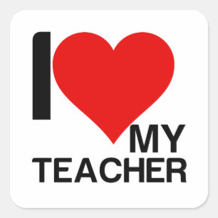 STICKER CARRÉ J'AIME MON PROFESSEUR