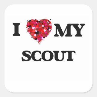 Sticker Carré J'aime mon scout