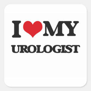 Sticker Carré J'aime mon urologue