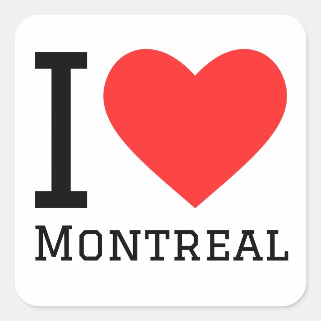Sticker Carré J'aime Montréal (Devant)