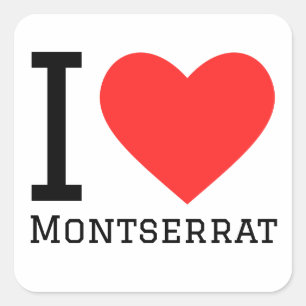 Sticker Carré J'aime montserrat