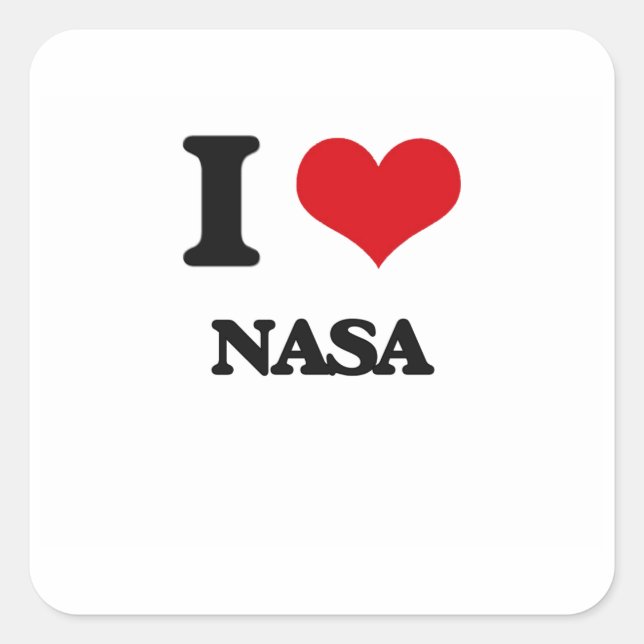 Sticker Carré J'aime Nasa (Devant)