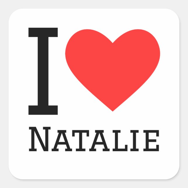 Sticker Carré J'aime natalie (Devant)