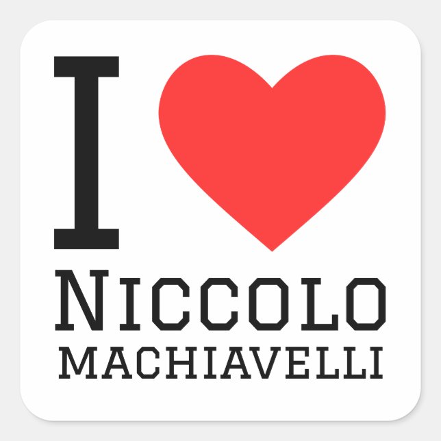 Sticker Carré J'aime niccolo machiavelli (Devant)