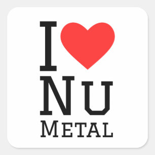 Sticker Carré J'aime Nu metal