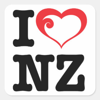 Sticker Carré J'aime NZ