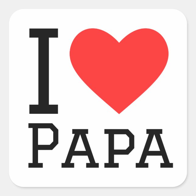 Sticker Carré J'aime papa (Devant)