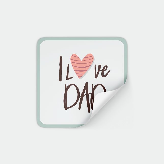 Sticker Carré J'aime papa - fête des pères - coeur (Créateur téléchargé)