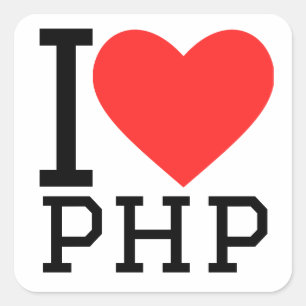 Sticker Carré J'aime php