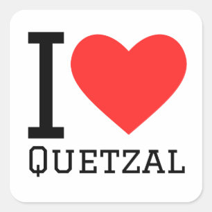 Sticker Carré J'aime quetzal