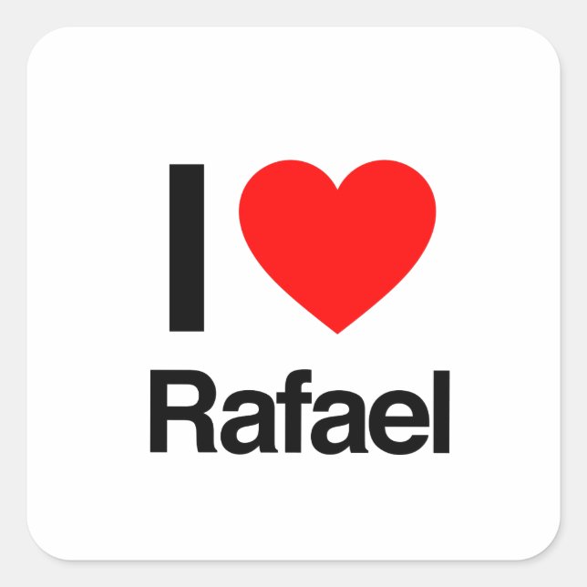 Sticker Carré j'aime rafael (Devant)
