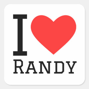 Sticker Carré J'aime randy