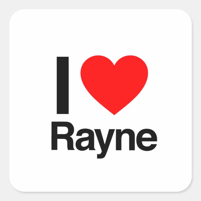 Sticker Carré j'aime rayne (Devant)