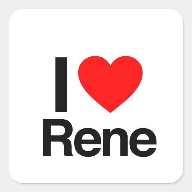 Sticker Carré j'aime rene (Devant)