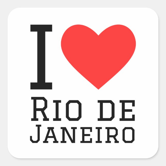 Sticker Carré J'aime Rio de Janeiro (Devant)