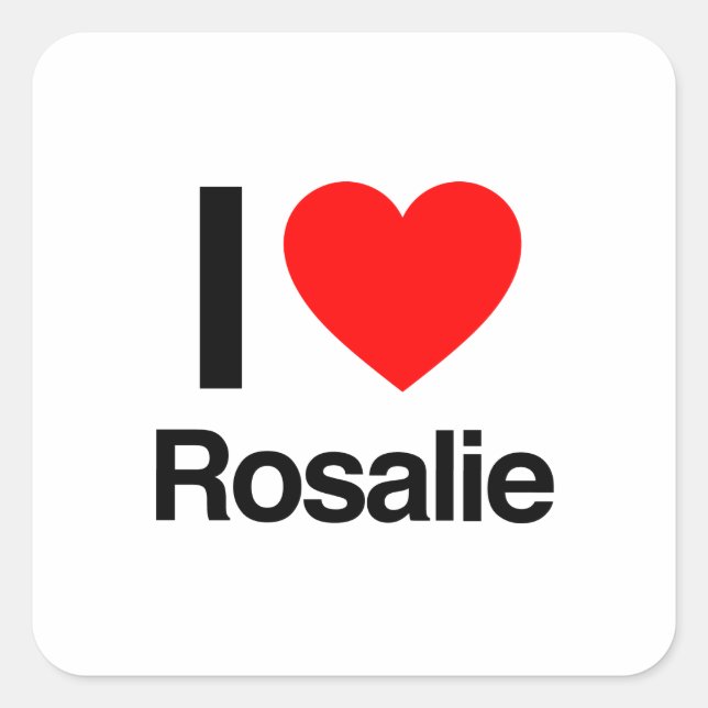 Sticker Carré j'aime rosalie (Devant)