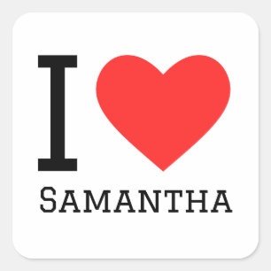 Sticker Carré J'aime samantha