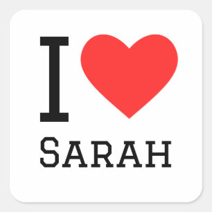 Sticker Carré J'aime Sarah