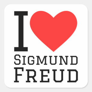 Sticker Carré J'aime Sigmund freud
