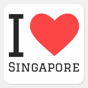 Sticker Carré J'aime Singapour