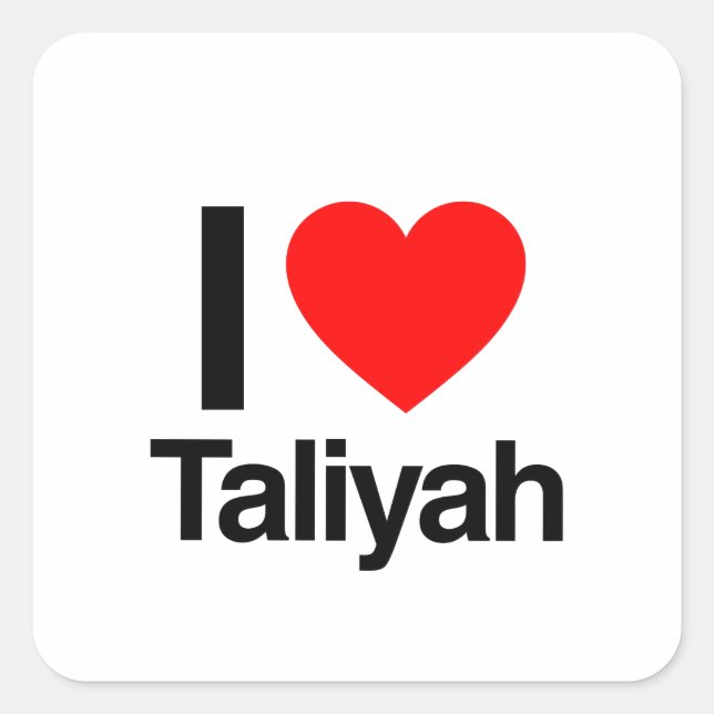 Sticker Carré j'aime taliyah (Devant)