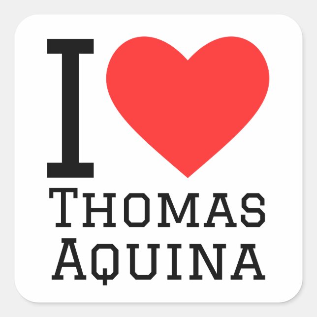 Sticker Carré J'aime Thomas Aquina (Devant)