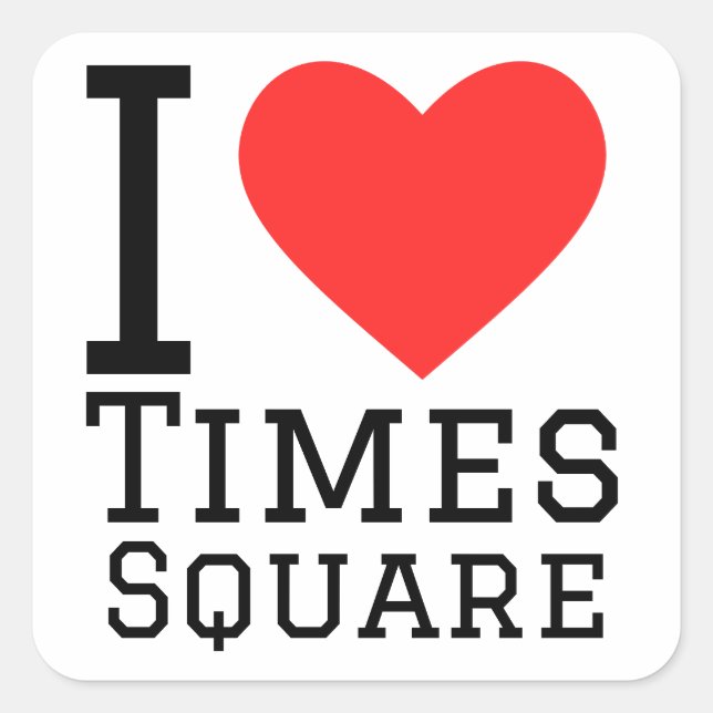 Sticker Carré J'aime Times Carré (Devant)