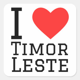 Sticker Carré J'aime Timor leste