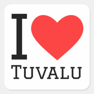 Sticker Carré J'aime Tuvalu